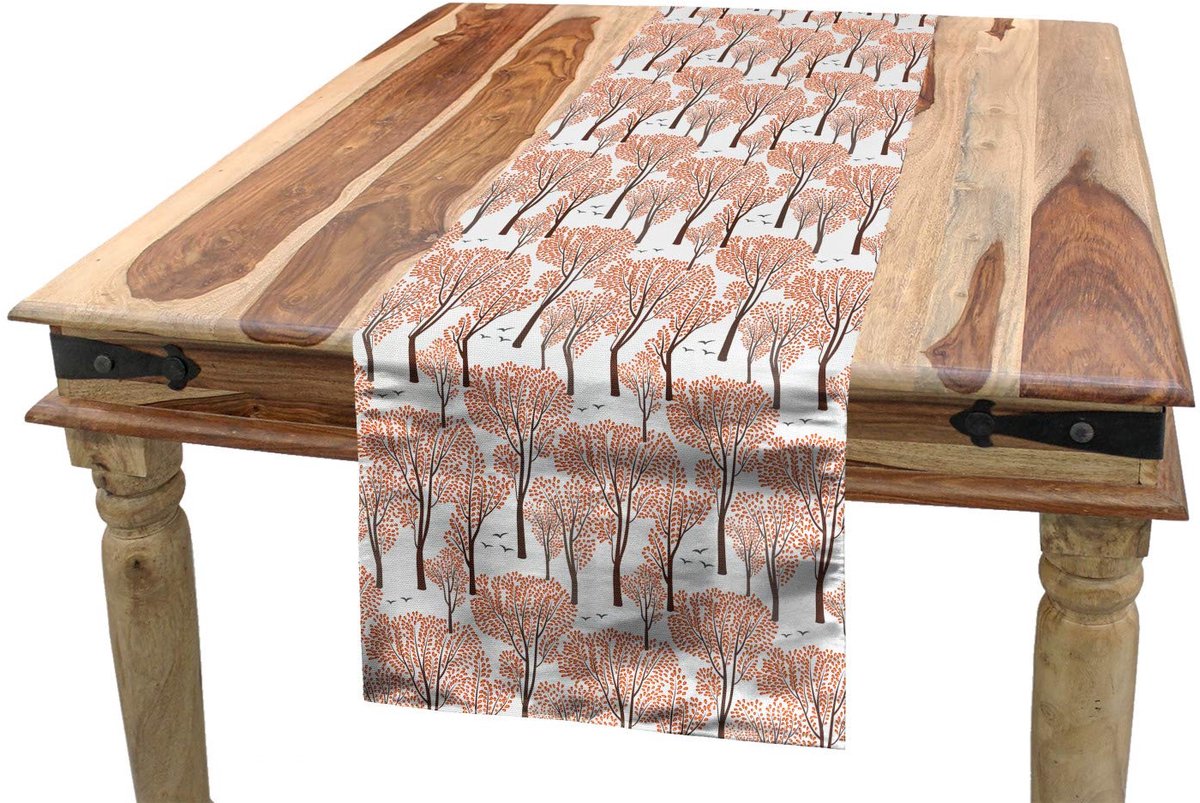 ABAKUHAUS herfst tafelloper – 40x180 cm – donkeroranje taupe