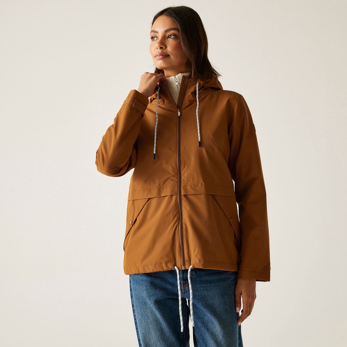 Jas Hiking Dames Waterproof Oranje