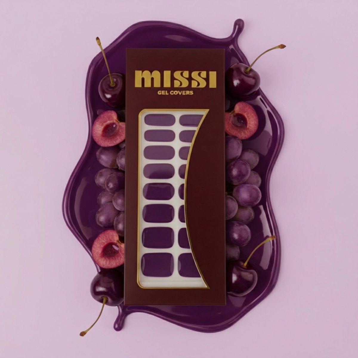 MISSI - Nagels - Nagelstickers - UV-vrije Gel Wraps - Nail Art - Zonder Droogtijd - 22 stickers - Purple Muse