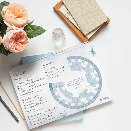 Calendrier Habit Tracker 12 Mois Non Organisé - Pour Habitudes Saines et Objectifs