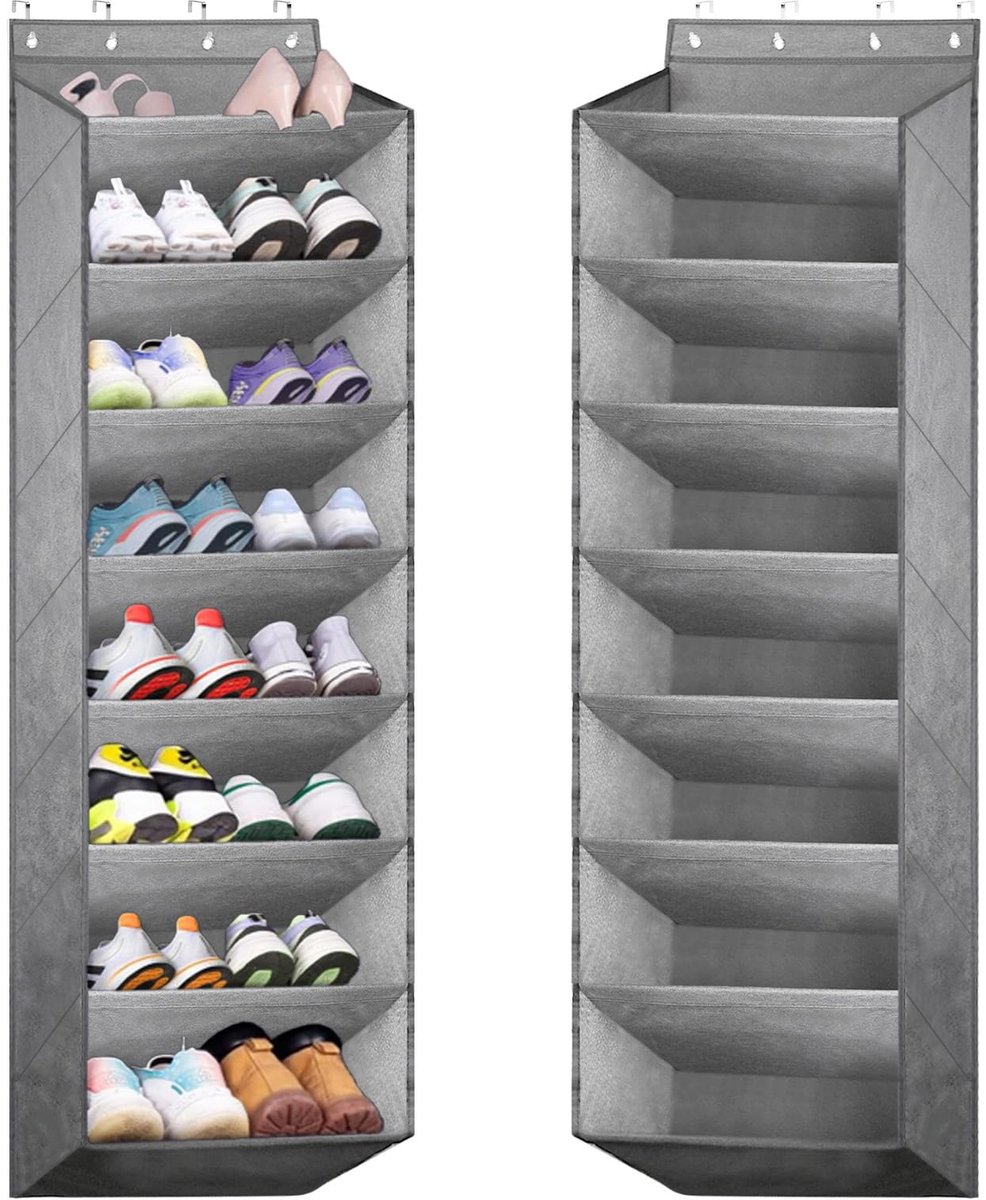 Unyqoos® Hangend schoenenrek met 8 vakken voor deur, ruimtebesparende organizer