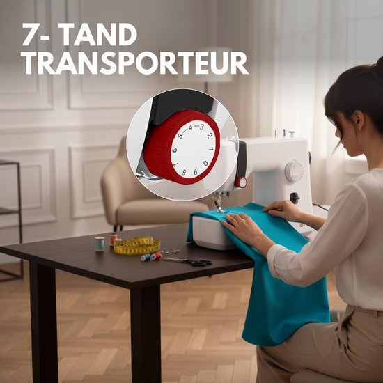 RYER - Naaimachine - 18 Steken - LED Verlichting - Voetpedaal - Stil & Compact