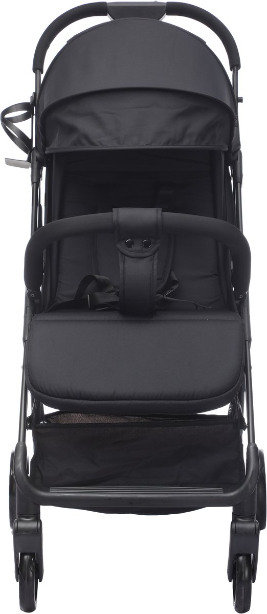 Cabino® Buggy Compact PLUS + Makkelijk Inklapbaar - Geschikt Voor Vliegtuig (Handbagage) & tot 22kg Wandelwagen Buggy Met Verstelbare Rugleuning en Grote Boodschappenmand Inclusief Reishoes & Bekerhouder – Zwart – foto 7