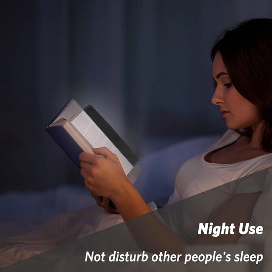 leeslampje voor boek - leeslampje - boekenlegger Boeklamp - leeslampje voor in bed - platte leeslamp - flexilight leeslampje - Op batterijen (Vereist 3 AA-batterijen) - Geschikt om 's avonds te lezen - Zwart van Merkloos — afbeelding 4