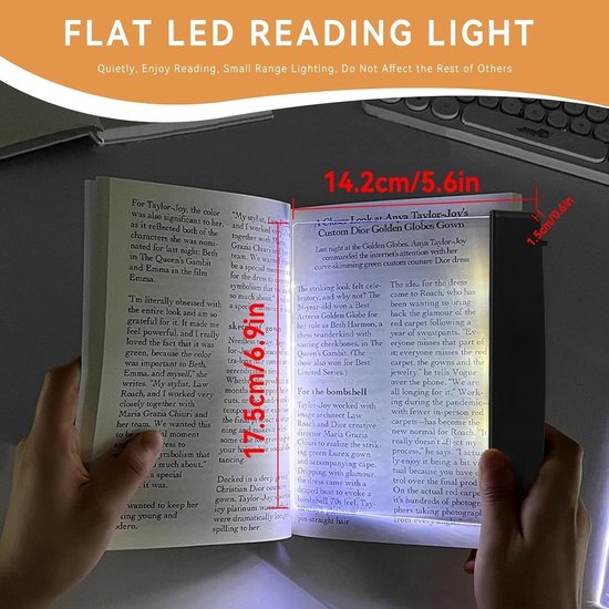 leeslampje voor boek - leeslampje - boekenlegger Boeklamp - leeslampje voor in bed - platte leeslamp - flexilight leeslampje - Op batterijen (Vereist 3 AA-batterijen) - Geschikt om 's avonds te lezen - Zwart van Merkloos — afbeelding 2