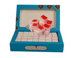 SERVET EFENDİ - Turks Fruit met Rozensmaak 500 g - Gul Aromali Lokum Gullu Turk Lokumu - Rose flavored Turkish delight