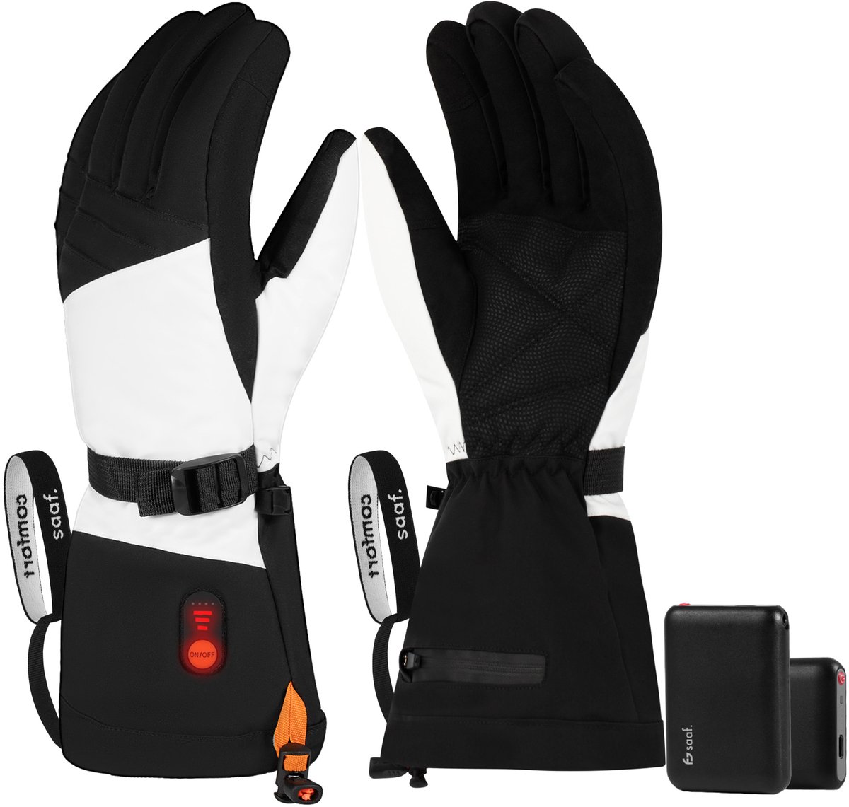 Verwarmde Handschoenen - Premium XS - 3 standen - Elektrische Handschoenen - Water- en Windafstotend - Verwarmde Handschoenen Oplaadbaar - Wit - Saaf Comfort