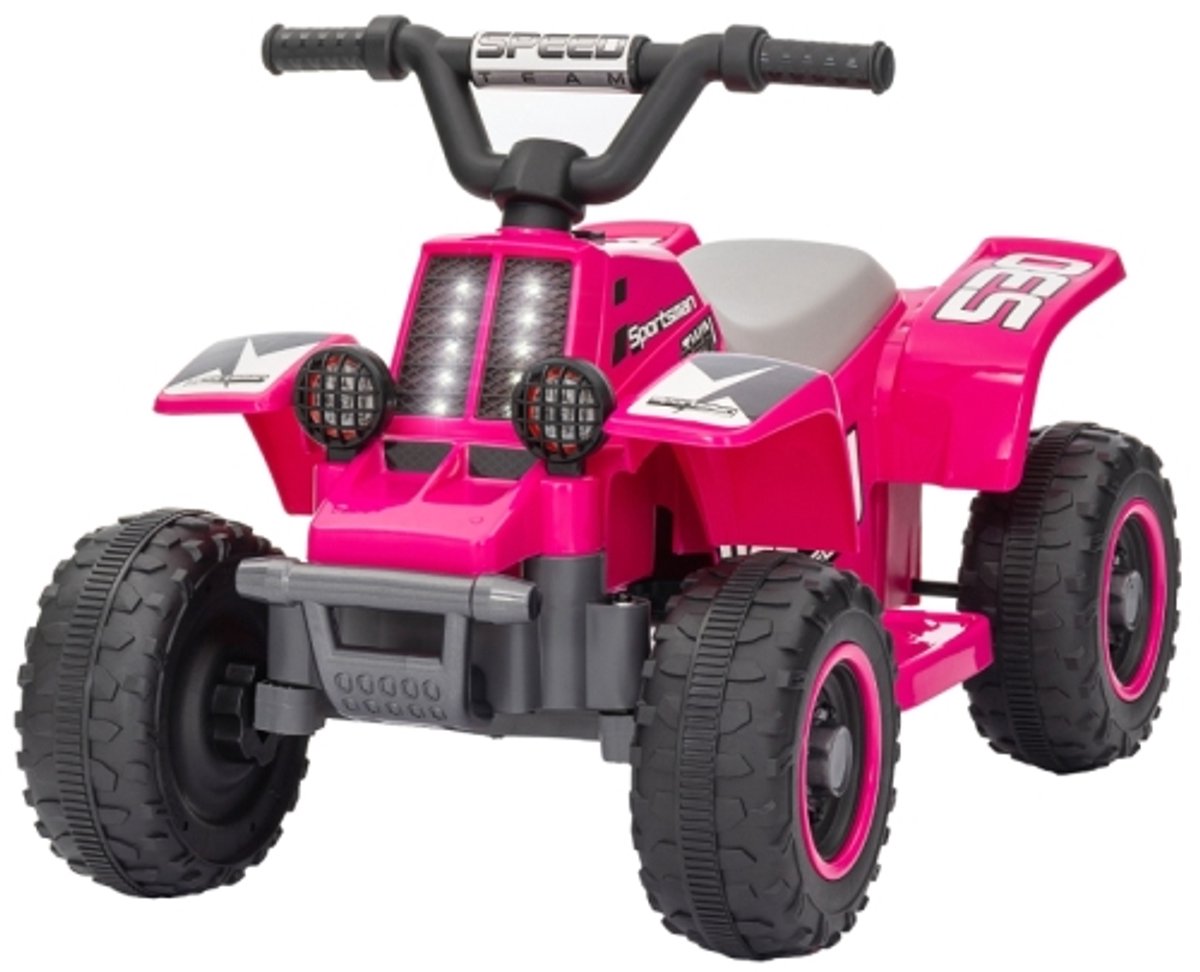 Elektrische Quad voor Peuters, Batterij-aangedreven, Rijdt Vooruit en Achteruit, LED Verlichting, Geschikt 1,5-3 Jaar, Roze Kleur, Draagvermogen 25 kg