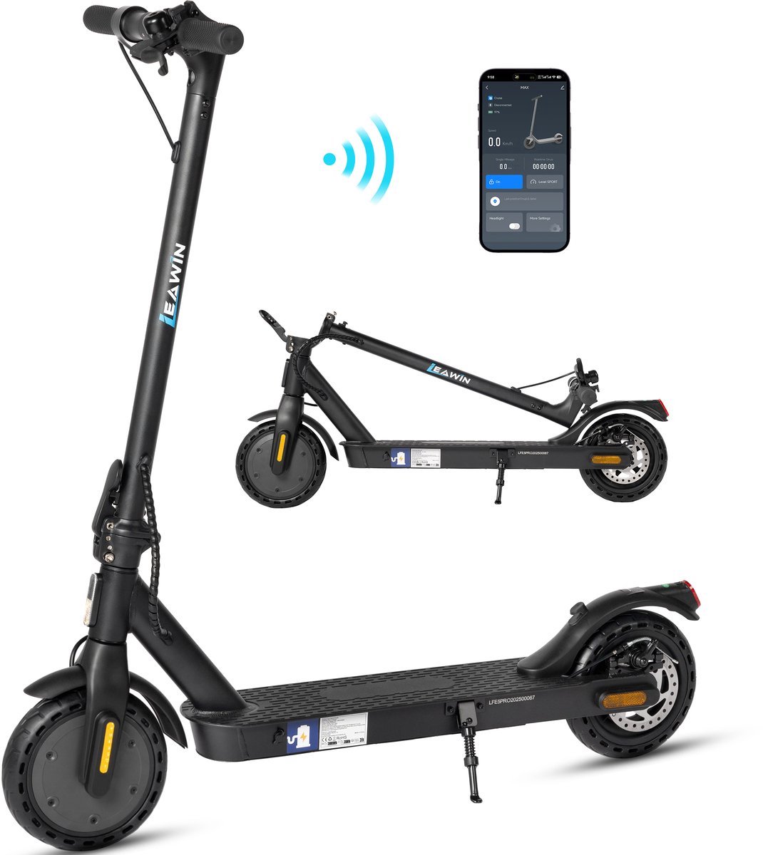 LEAWIN E5PRO Elektrische Step - 280Wh Accu - Actieradius 25 km - 500W Motor - Cruise Control - Anti-diefstalmodus- 8,5 Inch Honeycomb Anti-lek Banden - Schijfrem&V-rem - Opvouwbare - Slimme bediening via Bluetooth en App - LEAWIN - €196,99