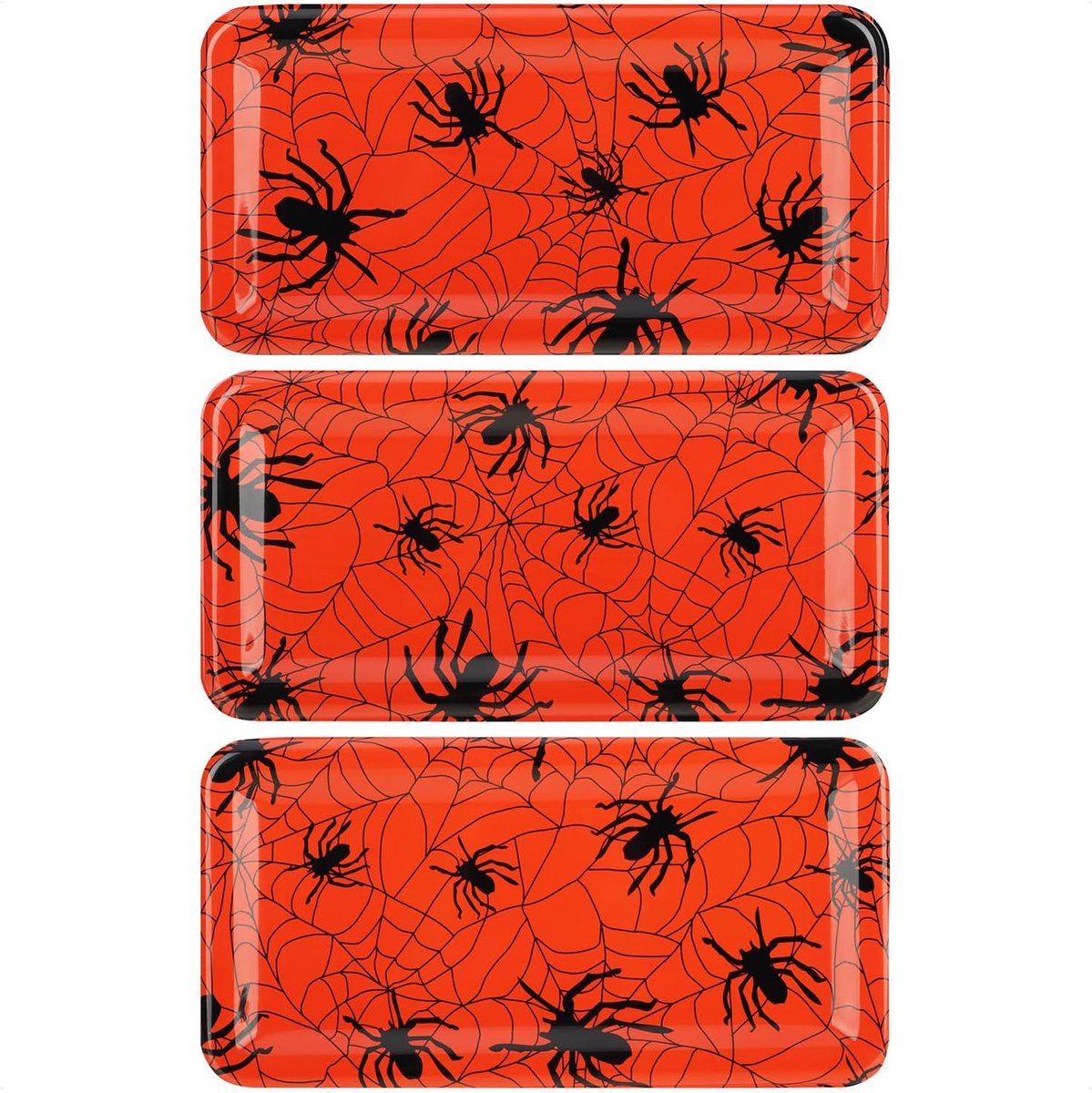 Candala 3x Halloween plastic borden - herbruikbare decoratieve borden