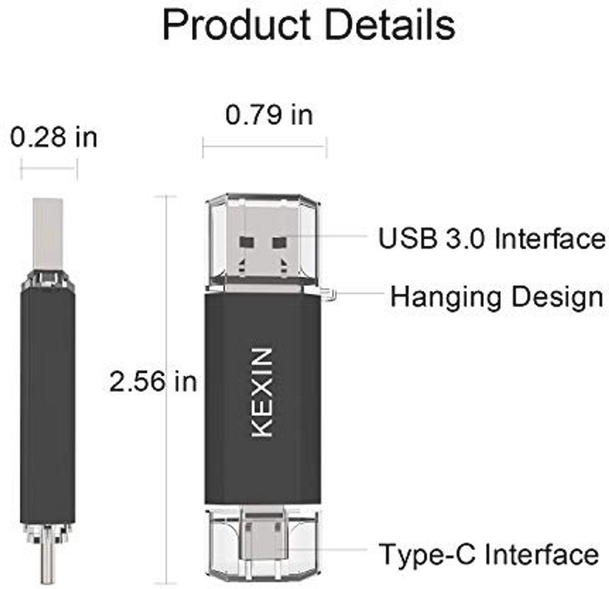 256 GB USB C Flash Drive USB 3.0 Geheugenstick voor Android Smartphones