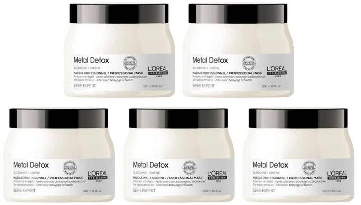 5x L'Oréal Professionnel Serie Expert Metal Detox Mask 500ml