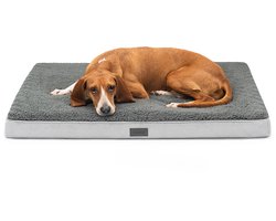 lionto orthopedisch hondenbed, afneembare wasbare hoes 91x69x8 cm grijs