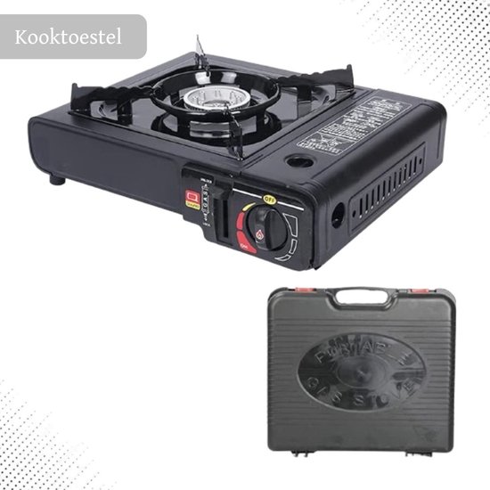 Borvat® - Draagbaar Camping Kookstel 1-Pits - Kooktoestel Kampeer Gas Kookstel - Butaangas Gasstel Gasfornuis Gaspit - Campingkooktoestel Gas Kookplaat - Elektrische Ontsteking - Met Koffer - 1-Pits van Borvat — afbeelding 2