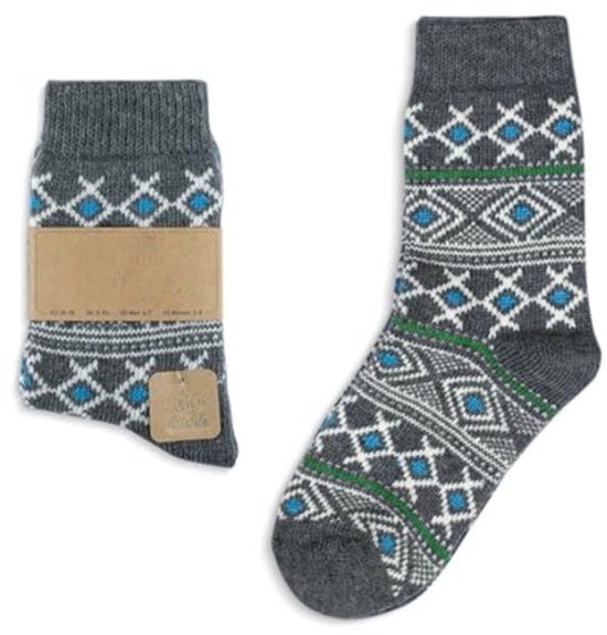 Dames Vintage Alpaca Wollen Sokken - Warme Kerstsokken en Zachte Wandelsokken - 2 Paar