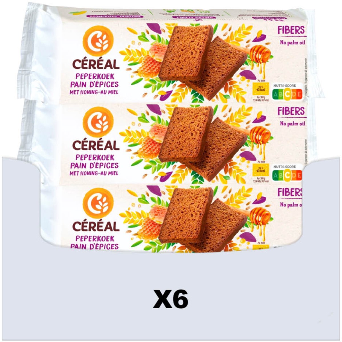Céréal Ontbijtkoek Honing - 6 x 300 gr - Voordeelverpakking