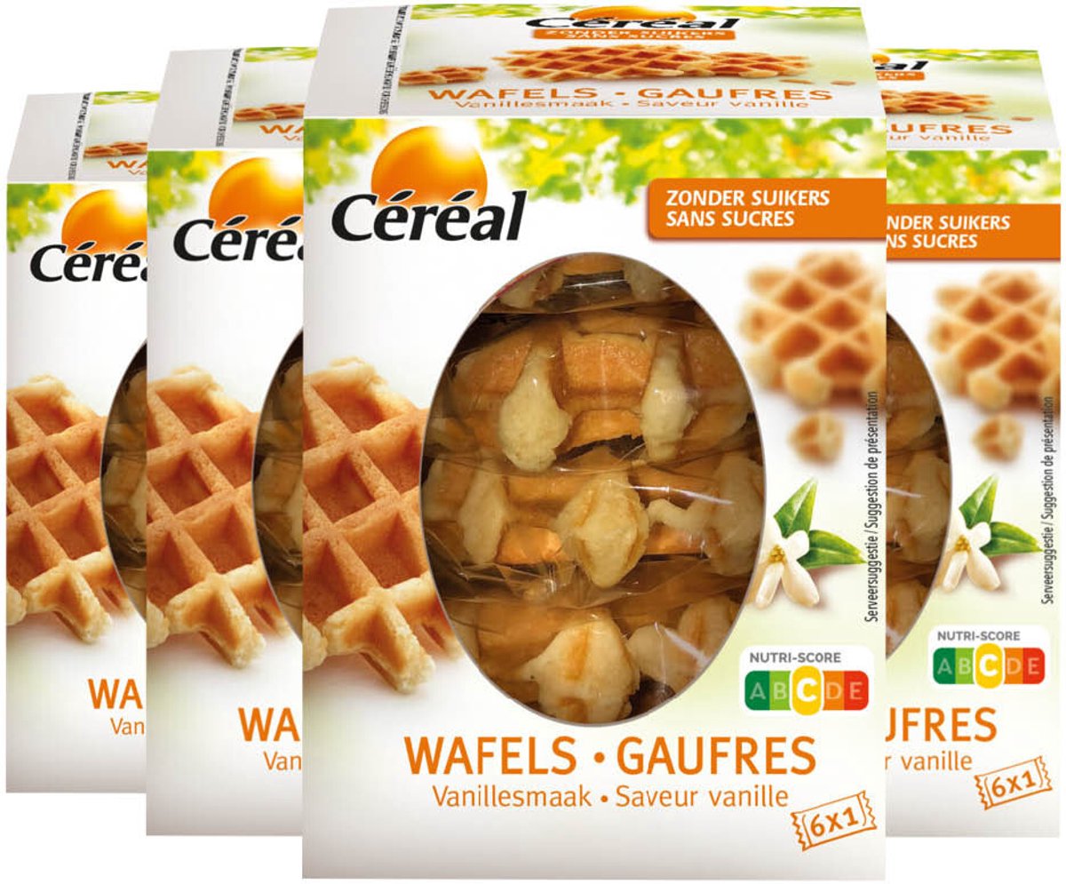 Céréal Wafels Vanille - 4 x 150 gr - Voordeelverpakking