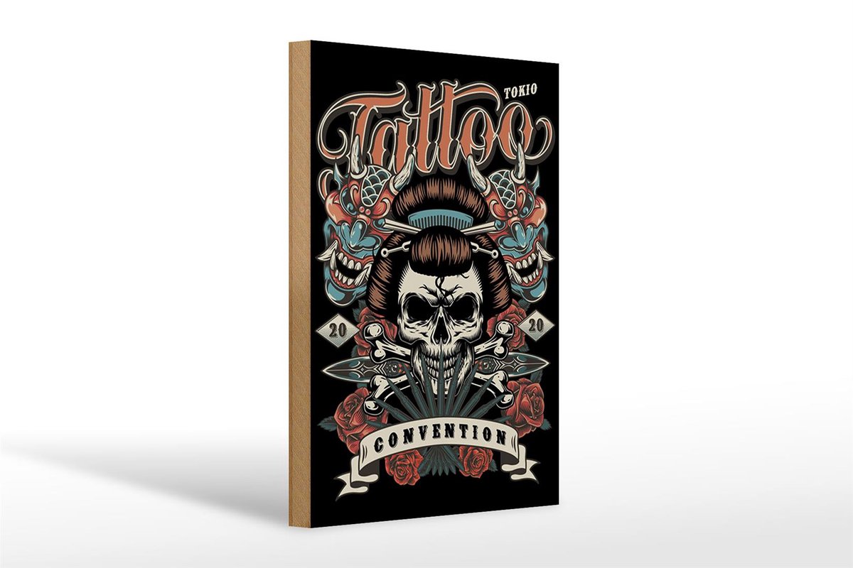 Holzschild Tattoo 20x30cm Tokio convention