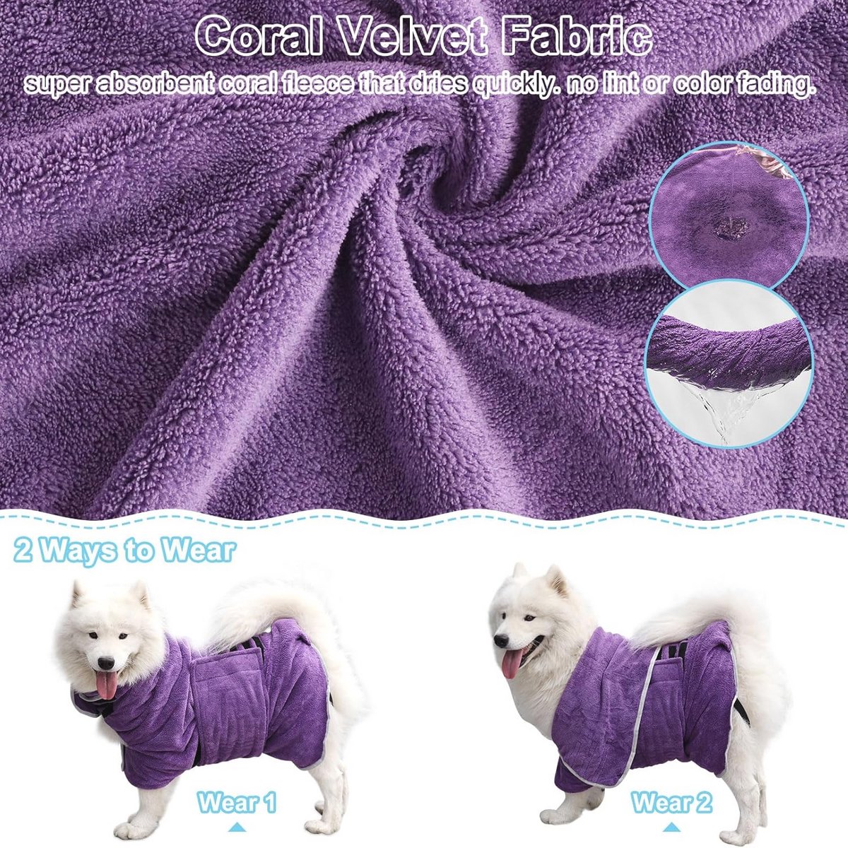 Hond handdoek en badjas voor huisdieren - Absorberende microfiber voor snelle droging