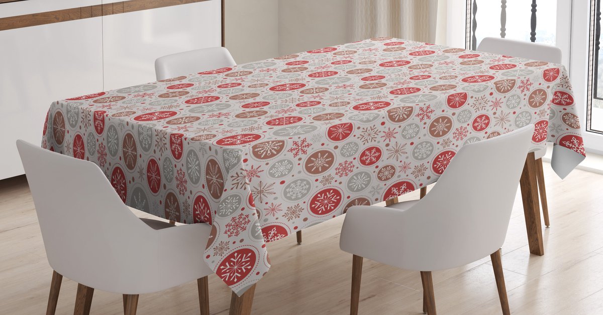 ABAKUHAUS Tafeldoek – Sneeuwvlokken – 140x200 cm – Lichtgrijs Rubin