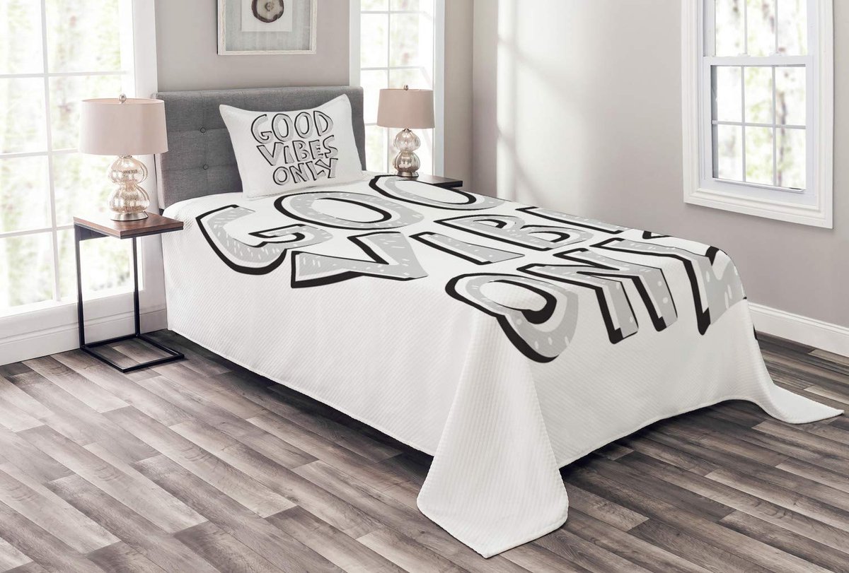 ABAKUHAUS Dekenset 170x220 cm – Digitaal bedrukt, antracietgrijs