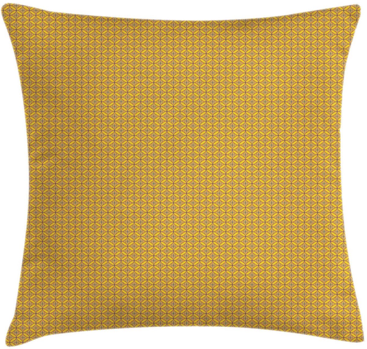 ABAKUHAUS Kussenhoes Geometrisch – 60x60 cm – Mosterdgeel/Violet Senf Violett