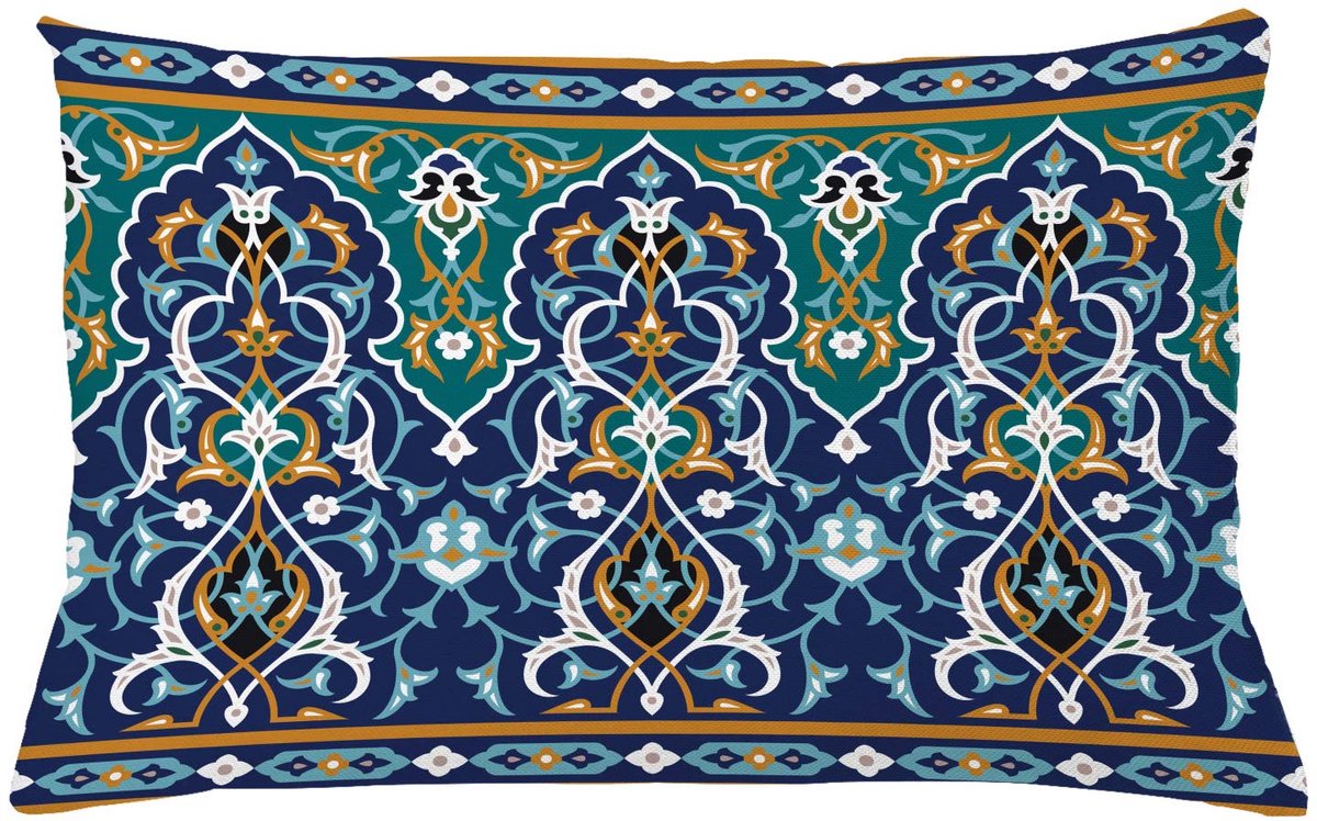 ABAKUHAUS Kussenhoes – Rechthoekig – Bedrukt aan beide zijden – Multicolor 65x40 cm Blauw