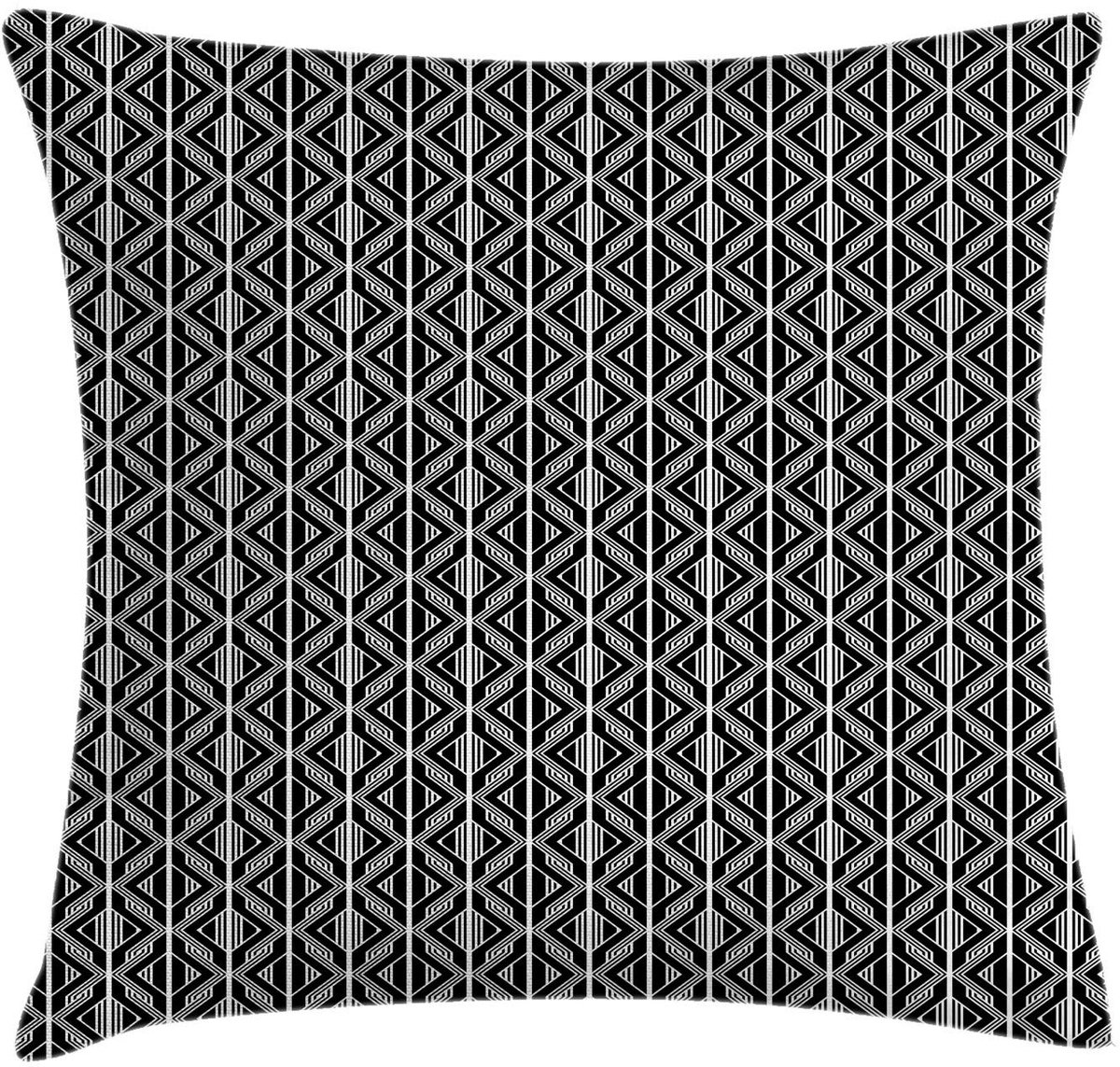 ABAKUHAUS Kussenhoes Geometrisch Rhombus – Dubbelzijdig – 40x40 cm – Antraciet/Wit Charcoal Grijs