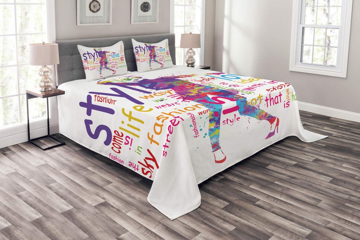 ABAKUHAUS Bedsprei-Set – Meerkleurig – 220x220 cm