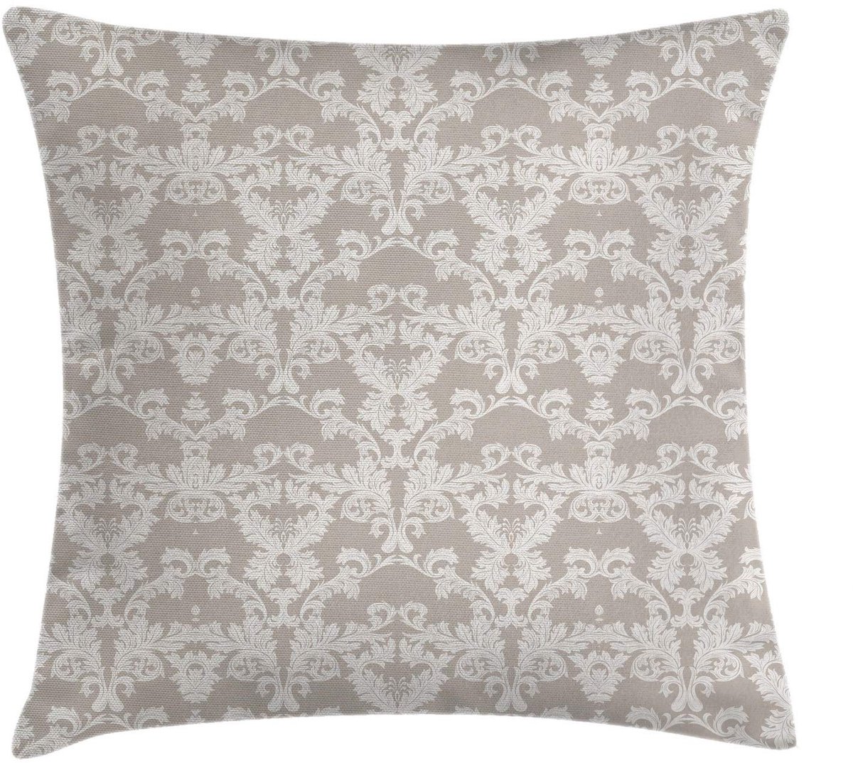 ABAKUHAUS Taupe Damast-Look Kussenhoes – Wasbaar – 50x50 cm