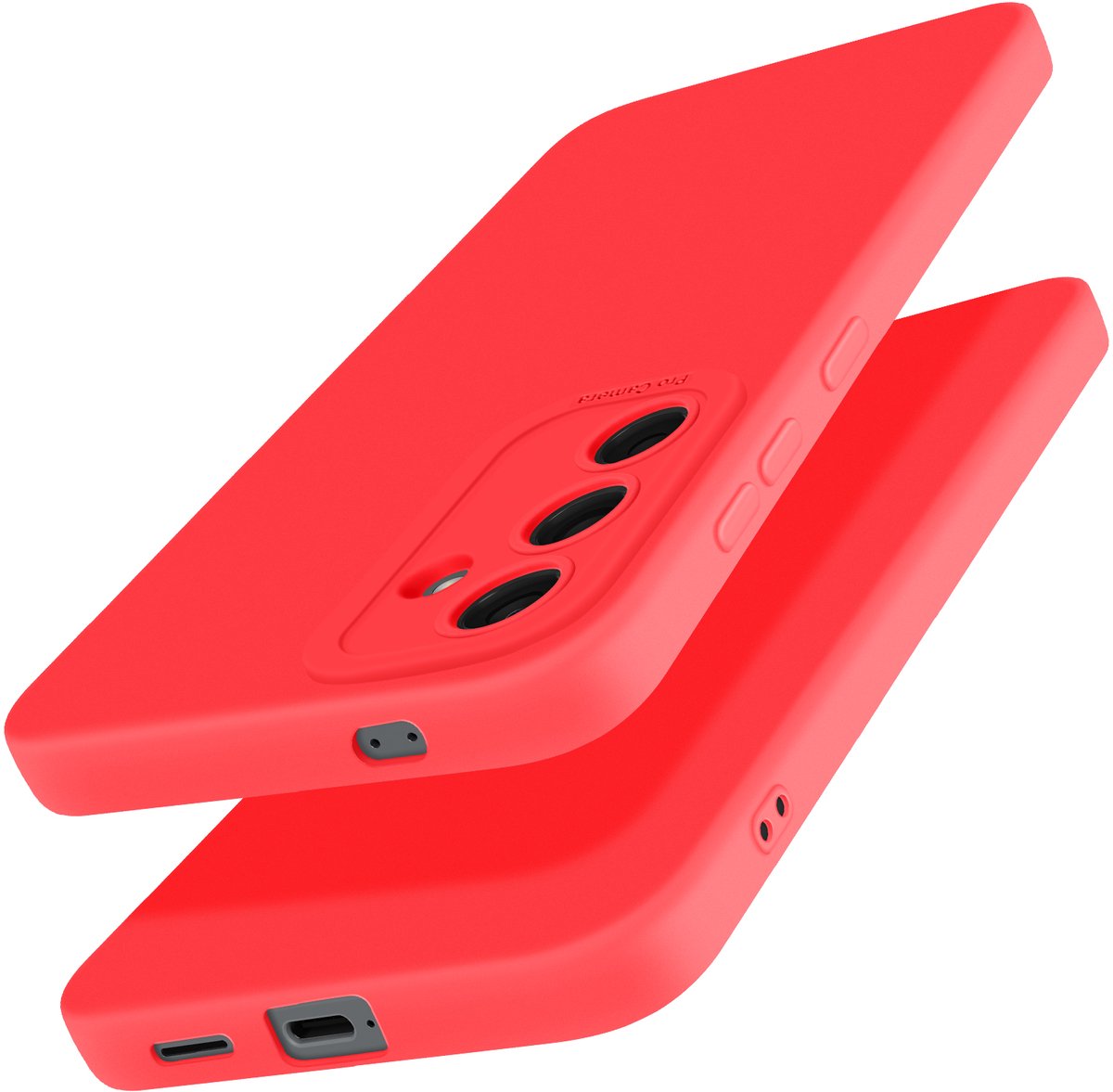Avizar Beschermd Geschikt voor Samsung Galaxy S25 Plus Silicone Zacht Camera Blokje, Rood