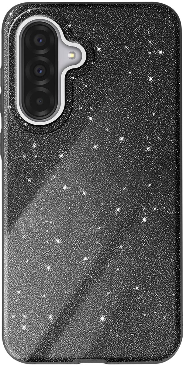 Avizar Glitter Hoesje Geschikt voor Samsung Galaxy A36 Schokbestendig Glitter, Zwart