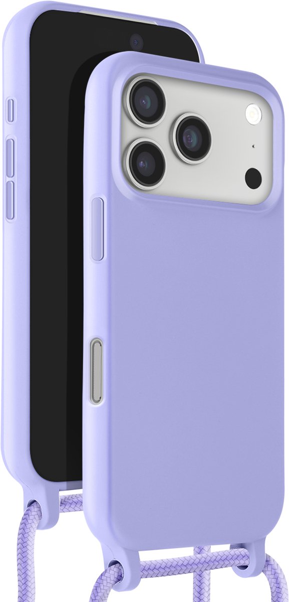 Avizar Hoesje Geschikt voor Apple iPhone 17 Pro Soft Touch Serie met Nekkoord, Lavendel