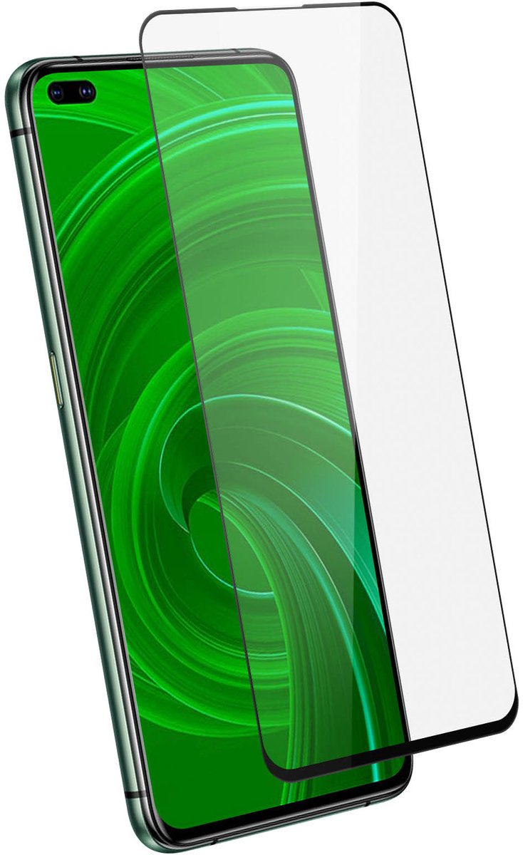 Akashi, Realme X50 Pro Film Gehard Glas Afgeschuinde Randen, Zwart