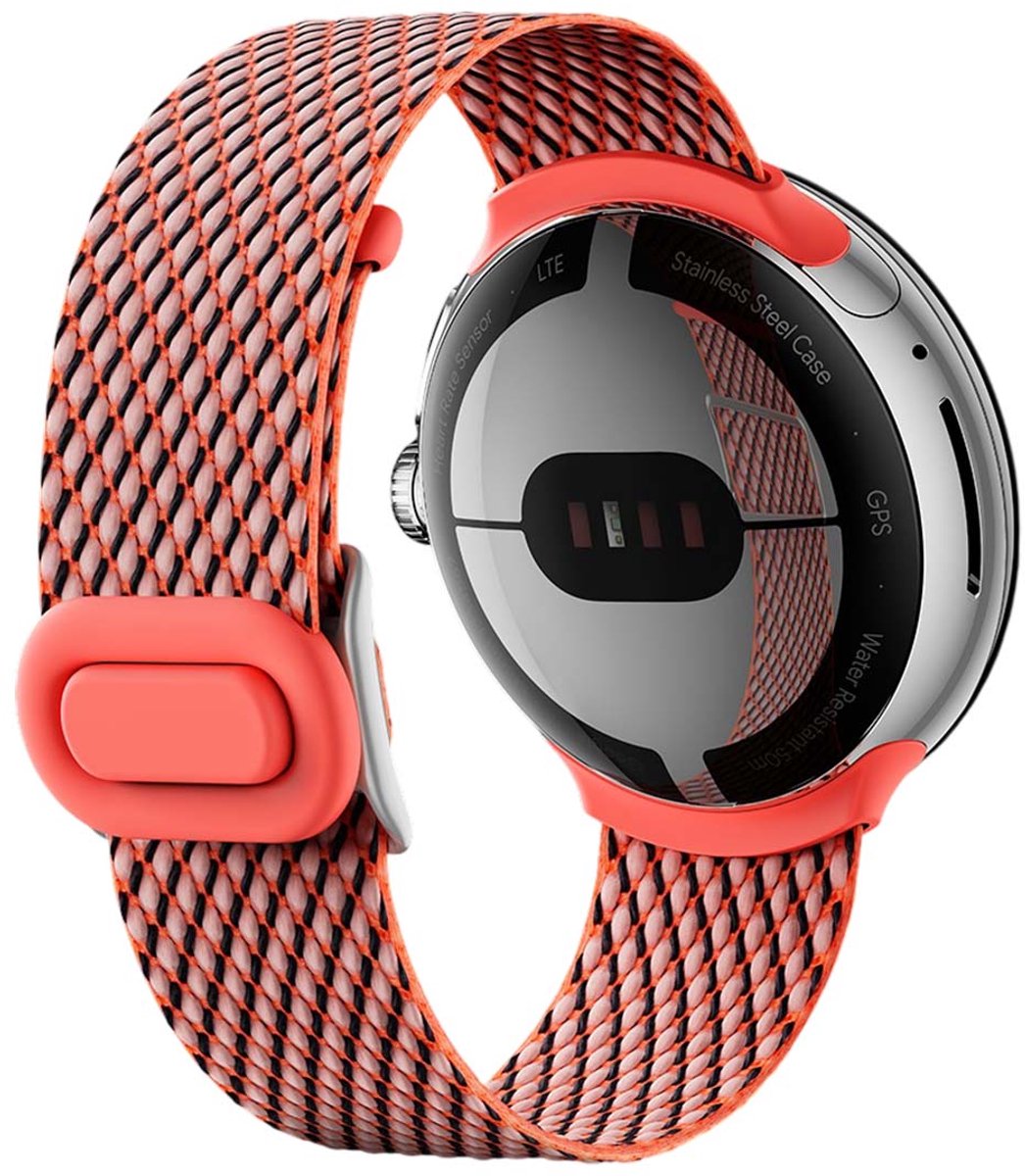 Google, Geweven armband voor Pixel Watch One Size, Koraal