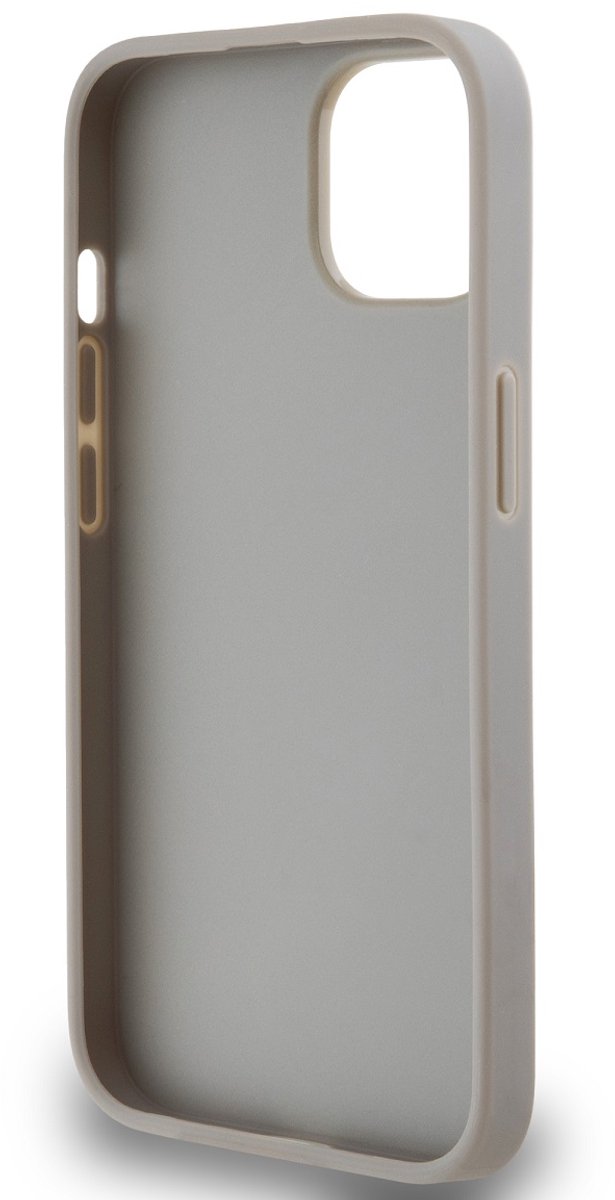 DKNY Checkered Printed Stripe Back Case - Geschikt voor Apple iPhone 15 (6.1") - Beige