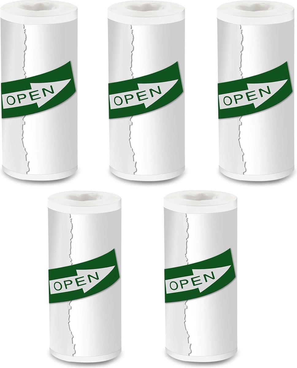 5 Zelfklevende Rollen voor Mini Printer - Navulling - Pocket Printer Papier - Sticker Rollen Papier