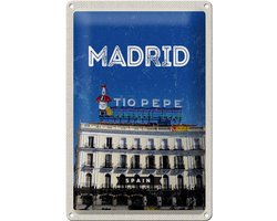 Blechschild Reise 20x30cm Madrid Tio Pepe Symbol