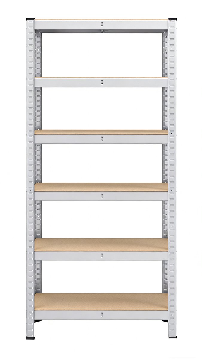 Opbergrek staand 150 x 75 x 30cm,Zilver opbergrek met 5 lagen planken, stevig metalen frame, elke plank kan tot 130 kg dragen, geschikt voor garage, kelder en keuken