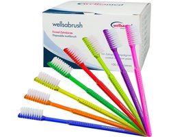 Wellsamed - Wegwerp Tandenborstels met Tandpasta - 100 stuks - Mint smaak - Individueel verpakt