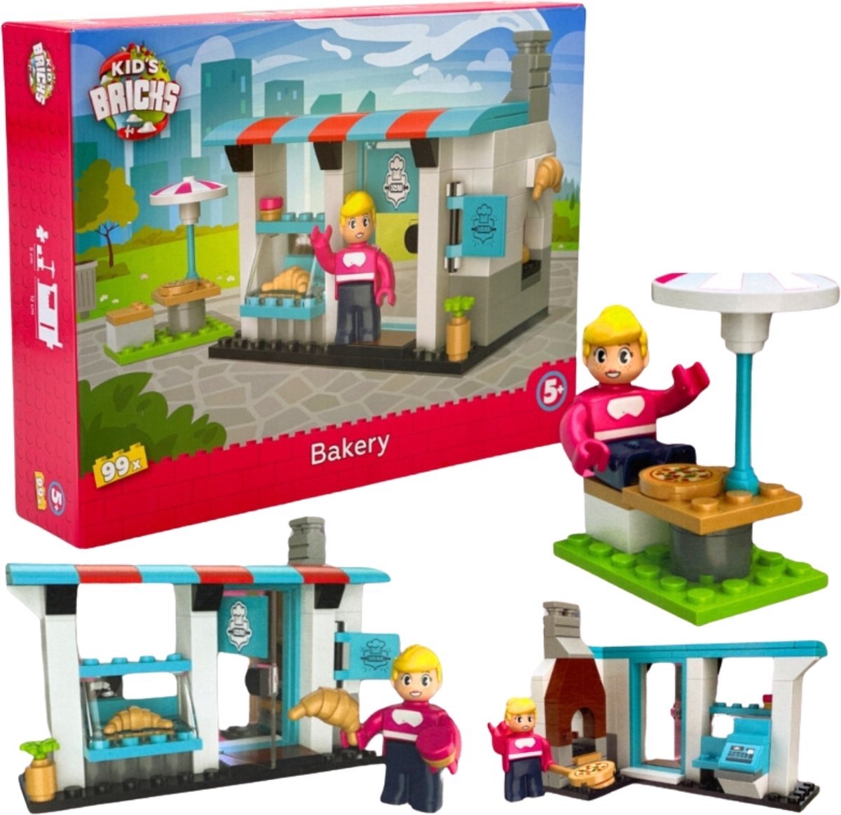 Kid's Bricks - Bakkerij - Bakery - Speelgoed - Bouwset - 99 delig - Bouwstenen - Kinderen
