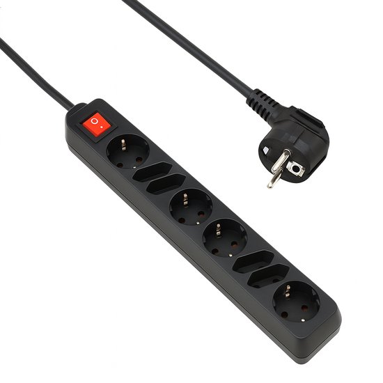 LogiLink Professionele PDU8P01 hoogwaardige IP 19 stekkerdoos 8-voudig met schakel-, meet-/waarschuwingsfunctie, temperatuur en vochtigheidssensor zwart
