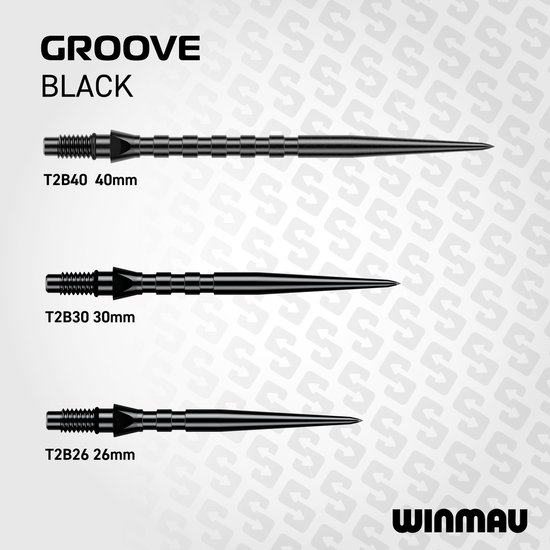 Winmau Switch Point Groove Black 40 mm van Winmau — afbeelding 3