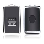 Autosleutel Hoesje geschikt voor Renault - Sleutelcover - TPU Cover Sleutelhoes - Accessoires - zwart