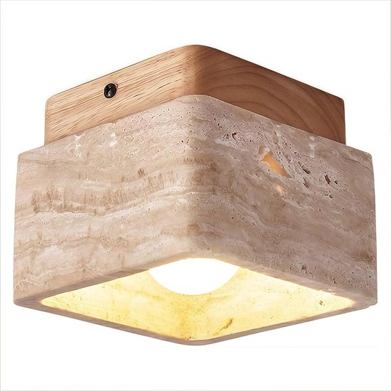 Plafonnier Moderne Chambre 3W E27 Éclairage Plafond Plafonnier pour Salon Couleur Bois