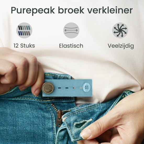 Close-up van een cyaanbroekverkleiner met knopen aan de zijkant van een jeans met rits.