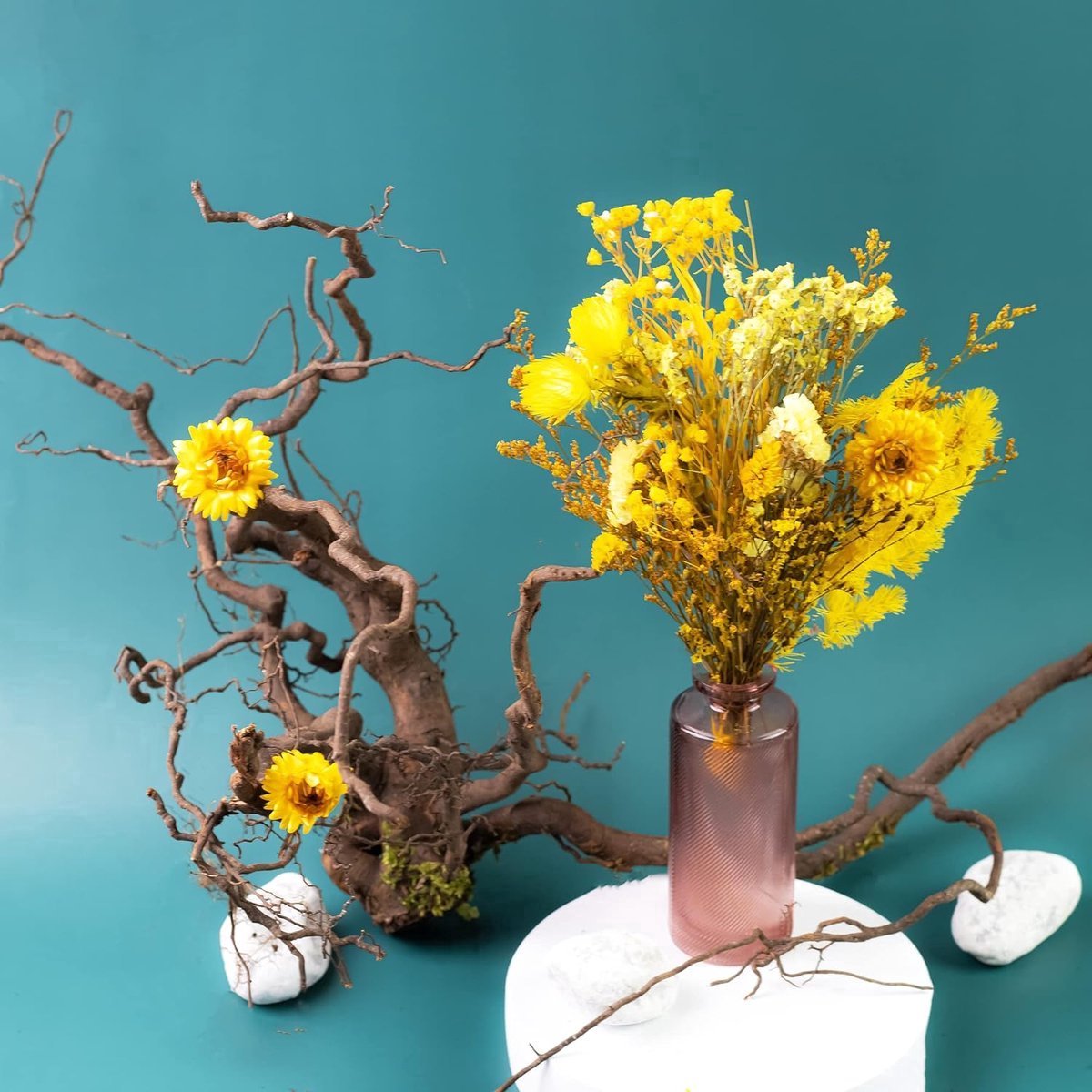 Stunq® Natuurlijk Gedroogde Gele Bloemen - DIY Mini Boeket Set - Moederdagcadeau - Ambachten met Epoxyhars, Gedroogde Bloemen Boho Paasdecoratie & Bruiloft - Lente Decoratie