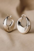 Lundholm Oorringen | Oorbellen Dames Groot – Premium Stainless Steel jewellery – Zilver kleurige Statement Hoops (3,5 × 3,9 cm) – Freyja Serie – Waterproof & Hypoallergeen – Luxe Geschenkverpakking | Vrouwen Cadeautjes
