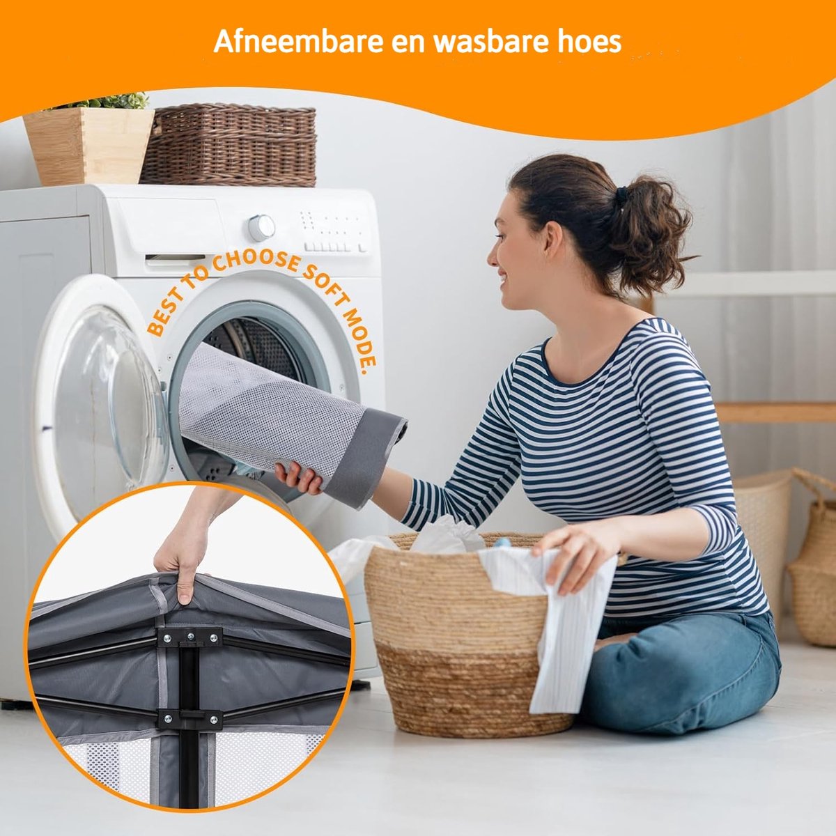 Grondbox inklapbare speelbox grijs - 125x125x65 cm - 50 ballen thumbnail 3