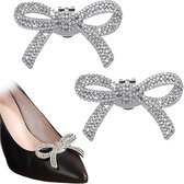 2 Stuks Elegante Strass Schoenclips, Prachtige Gouden Bloem